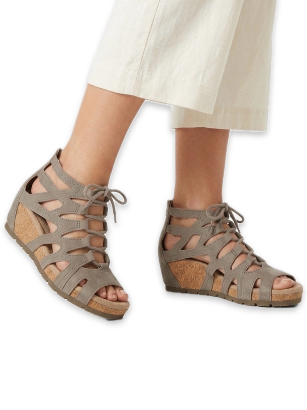 Earth Origins Kendra Kamilla Leather Wedge Sandal